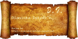 Dianiska István névjegykártya