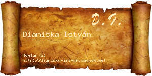 Dianiska István névjegykártya